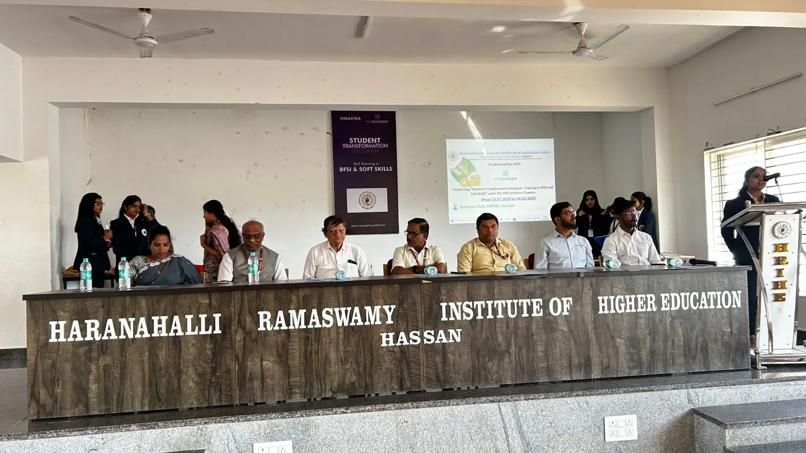 Inaugural ceremony of Student Transformation Program in BFSI and Soft Skills at HRIHE Hassan